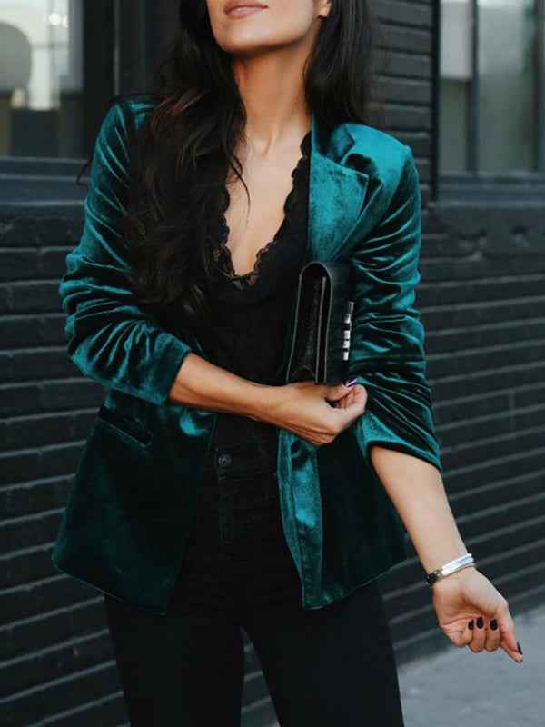 Women's Blazer | Deep Pile Sheen, Welt Hip Pockets