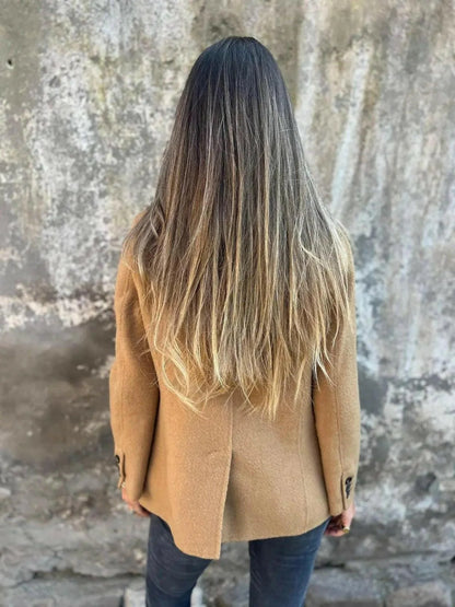 Women's Blazer | One Dark Button, Soft Brushed Surface