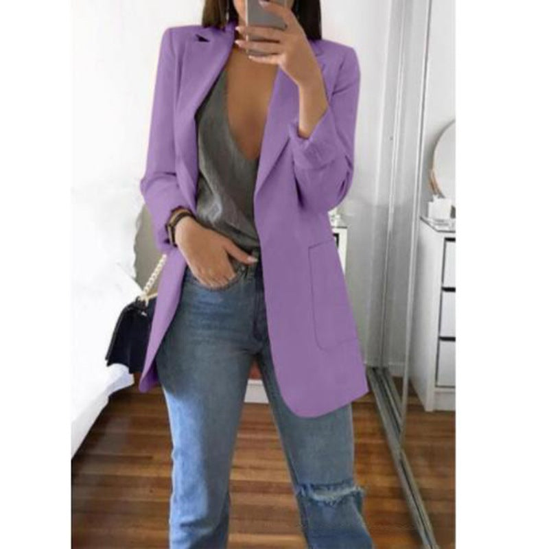 Women's Blazer | Open Front, Longline Patch Pockets