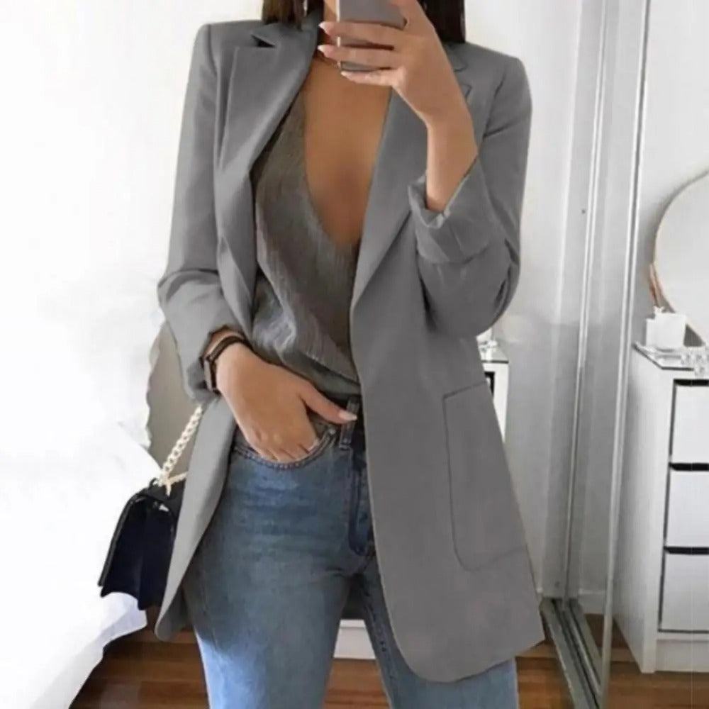 Women's Blazer | Open Front, Longline Patch Pockets