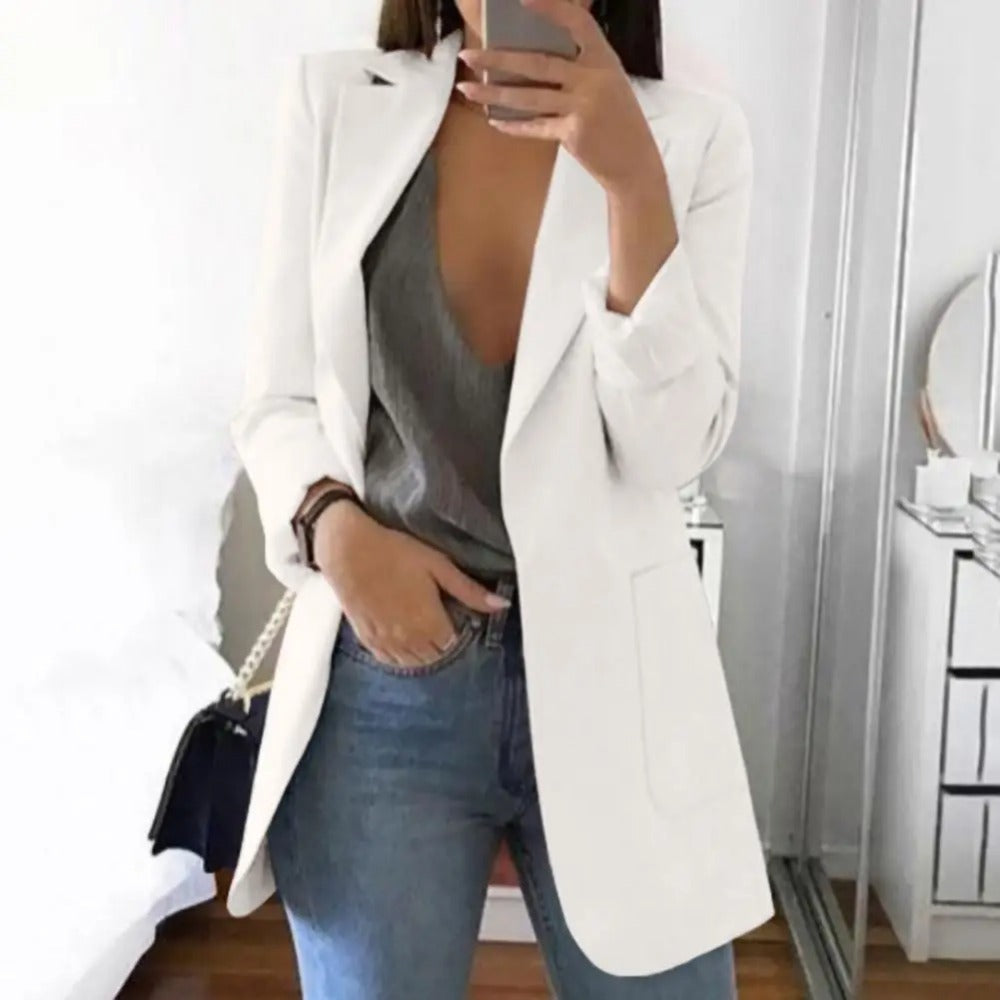 Women's Blazer | Open Front, Longline Patch Pockets