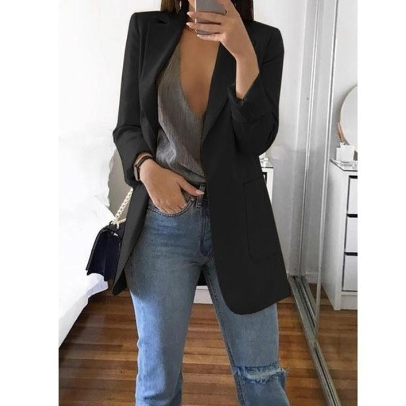 Women's Blazer | Open Front, Longline Patch Pockets