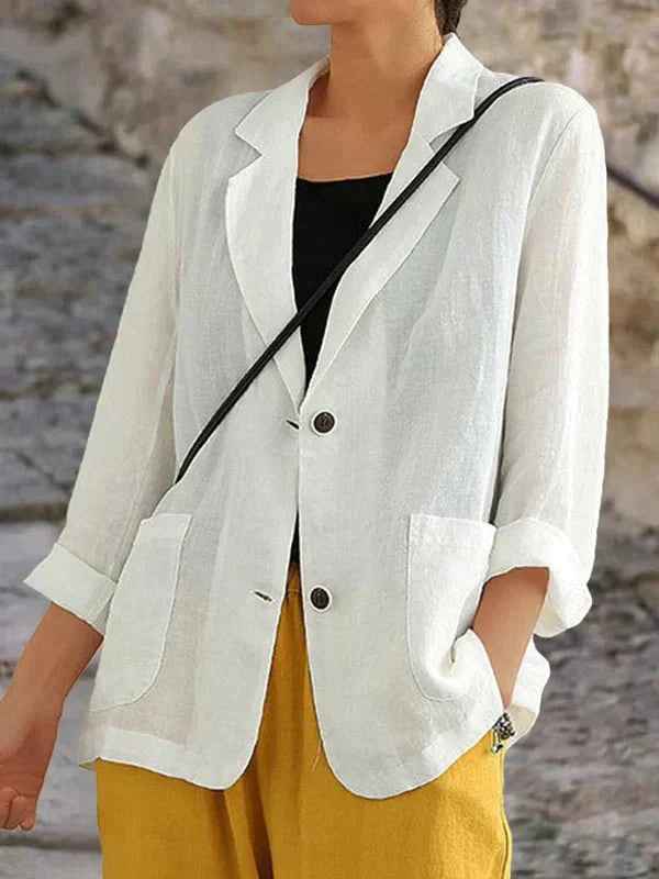 Women's Blazer | Two-Button Front, Hip Patch Pockets
