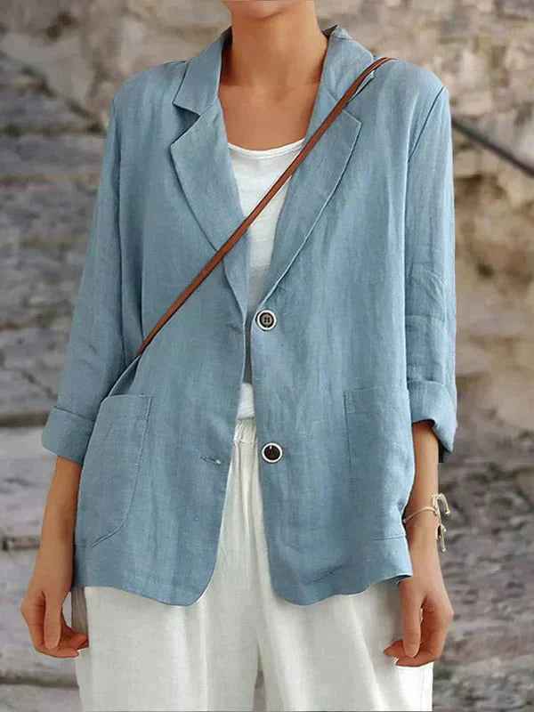 Women's Blazer | Two-Button Front, Hip Patch Pockets