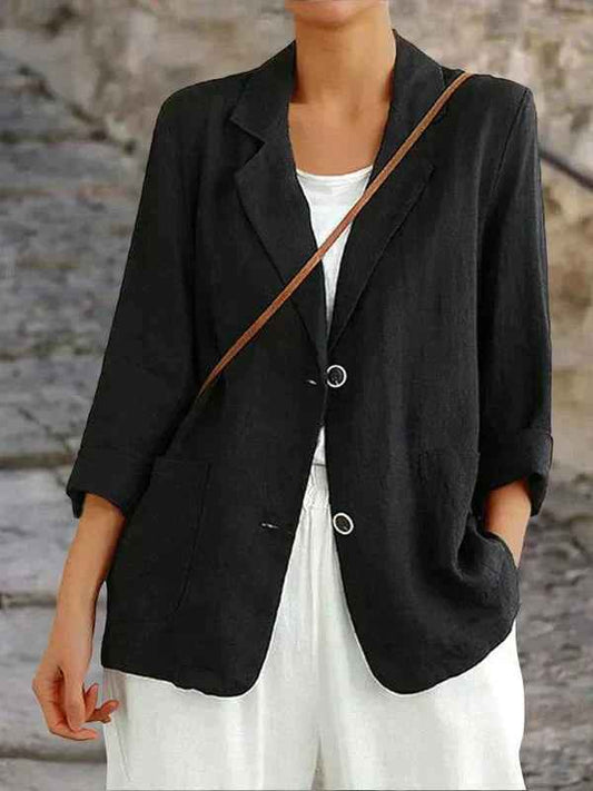 Women's Blazer | Two-Button Front, Hip Patch Pockets