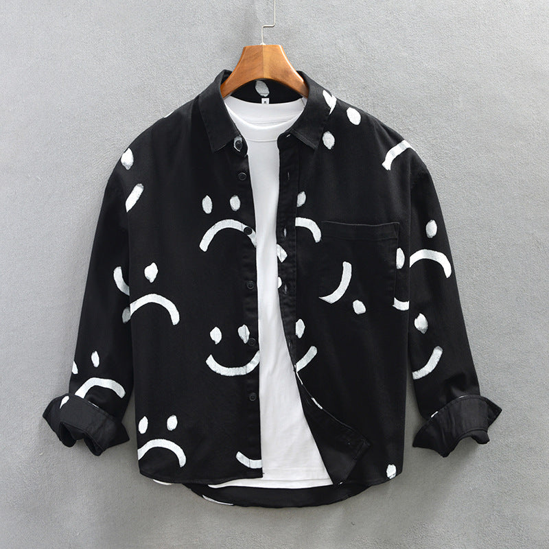Women's Blouse | Abstract Smiley Print & Lightweight Breathable Comfort