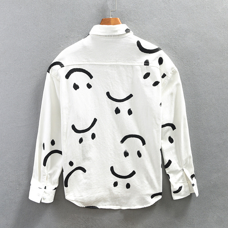 Women's Blouse | Abstract Smiley Print & Lightweight Breathable Comfort