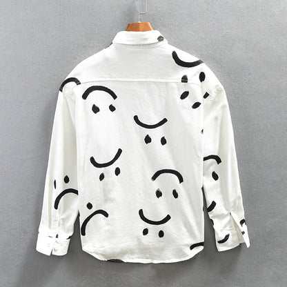 Women's Blouse | Abstract Smiley Print & Lightweight Breathable Comfort