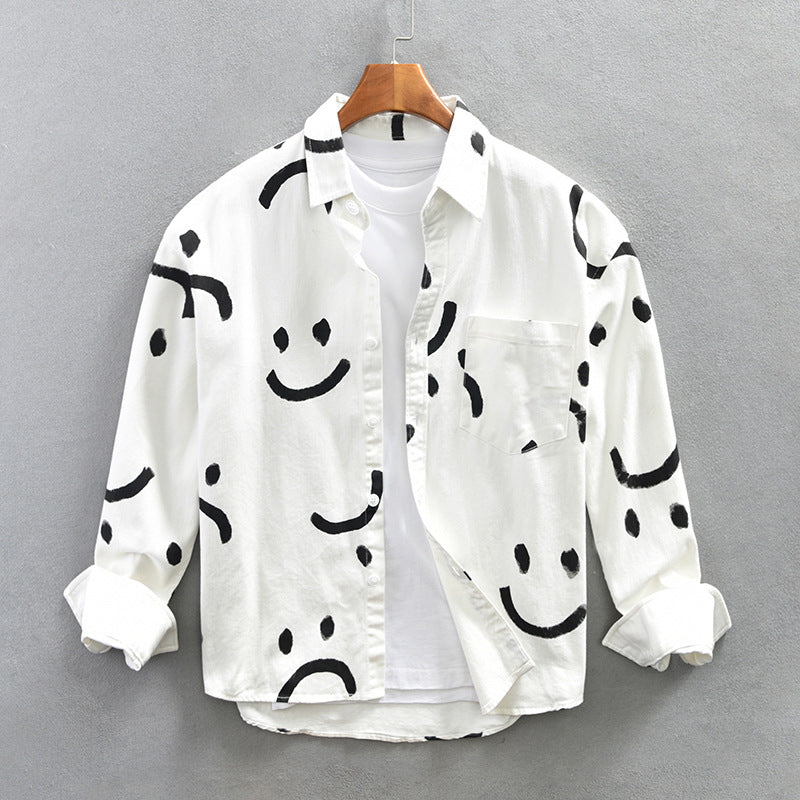 Women's Blouse | Abstract Smiley Print & Lightweight Breathable Comfort