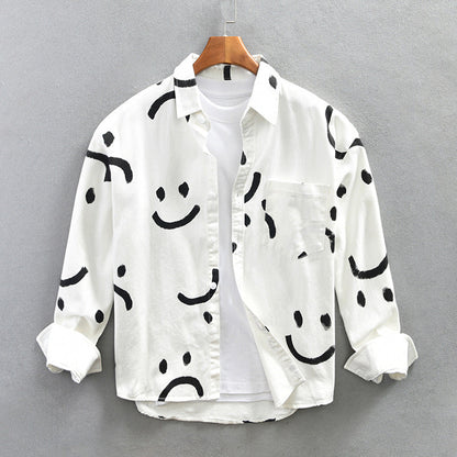 Women's Blouse | Abstract Smiley Print & Lightweight Breathable Comfort