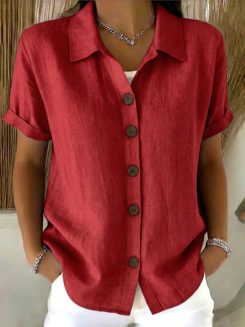 Women's Blouse | Button-Front Collar Design