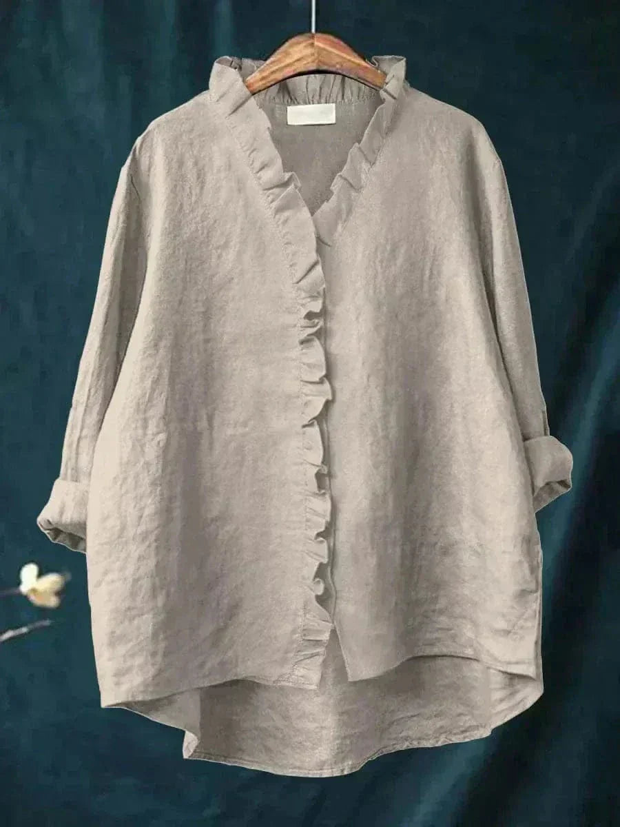 Women's Blouse | Ruffle Trim & Breathable Loose Fit