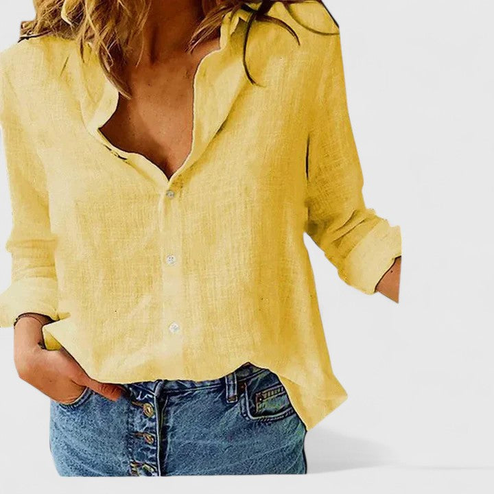 Women's Blouse | Scalloped Collar Button-Down