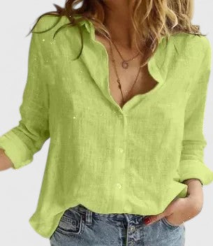 Women's Blouse | Scalloped Collar Button-Down