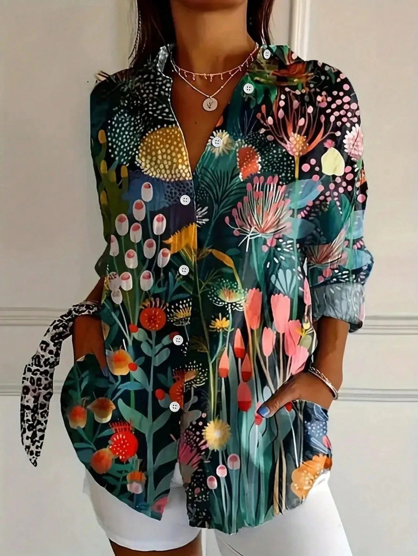 Women's Blouse | Vibrant Print Button-Down