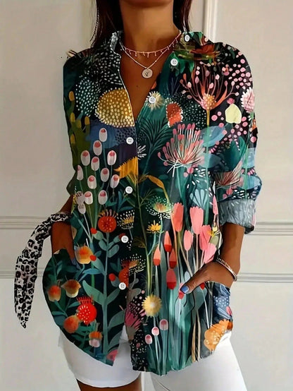 Women's Blouse | Vibrant Print Button-Down