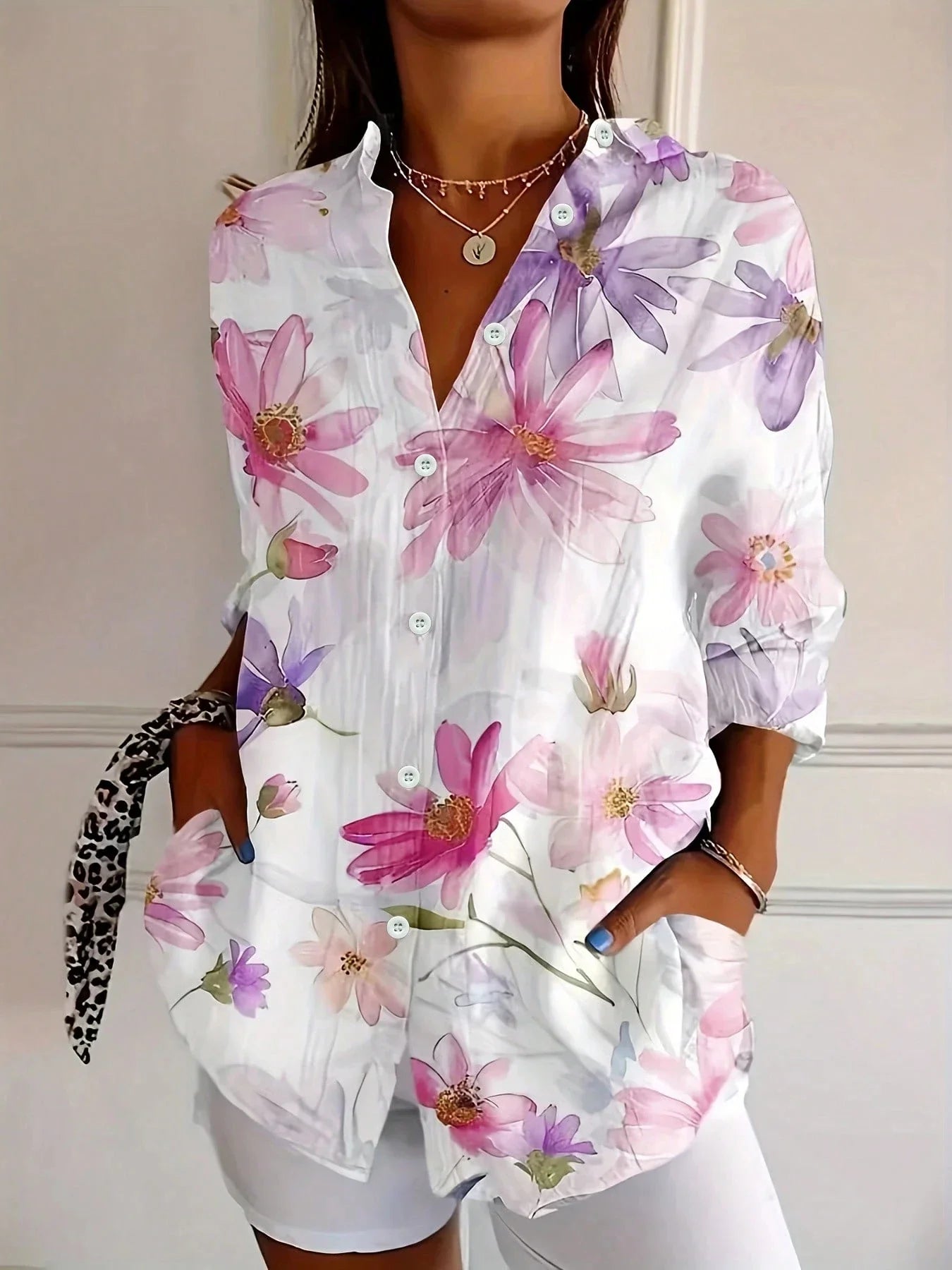 Women's Blouse | Vibrant Print Button-Down