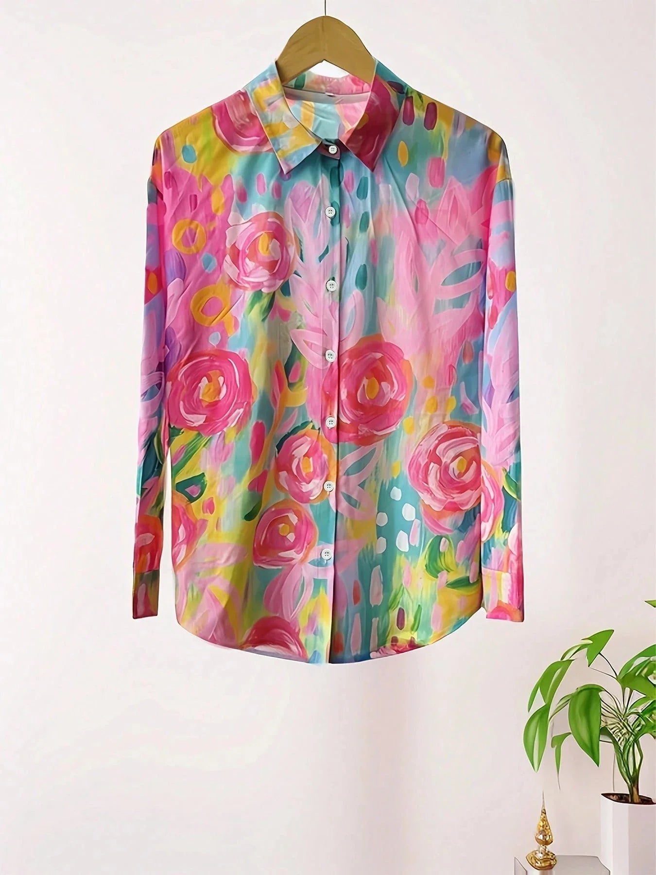 Women's Blouse | Vibrant Print Button-Down