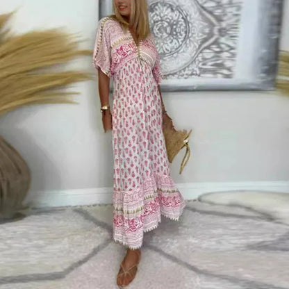 Women's Boho Maxi Dress | Paisley Print & Effortless Summer Charm