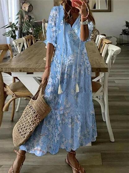 Women's Boho Midi Dress | Printed Flowy & Relaxed Summer Style