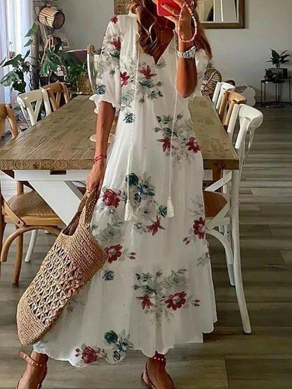 Women's Boho Midi Dress | Printed Flowy & Relaxed Summer Style