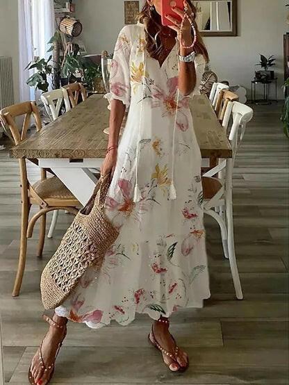Women's Boho Midi Dress | Printed Flowy & Relaxed Summer Style