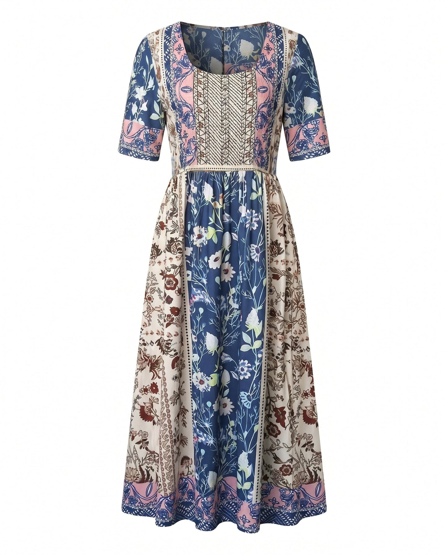 Women's Boho Midi Dress | Vintage Ethnic Print & Relaxed Summer Style
