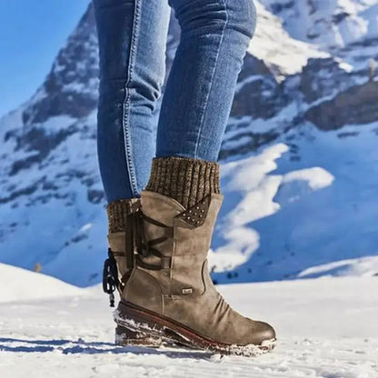 Women's Boots | Ribbed Turn-Down Cuff And Side Zip Fastening