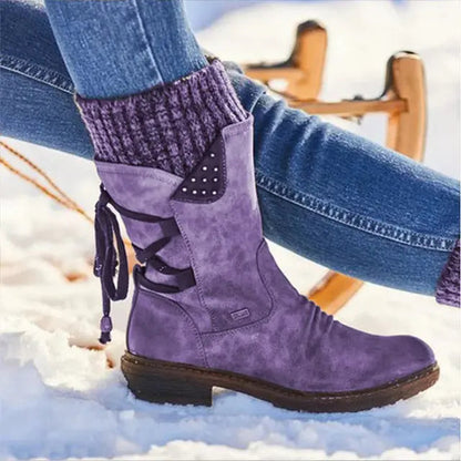 Women's Boots | Ribbed Turn-Down Cuff And Side Zip Fastening