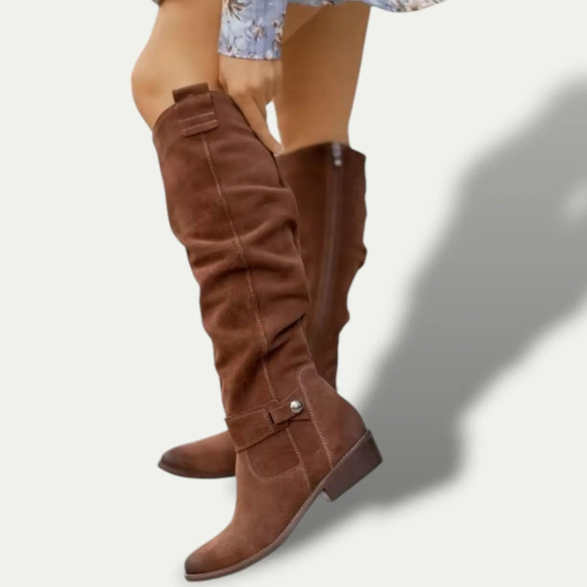Women's Boots | Slouched Knee-High Shaft, Low Stacked Heel