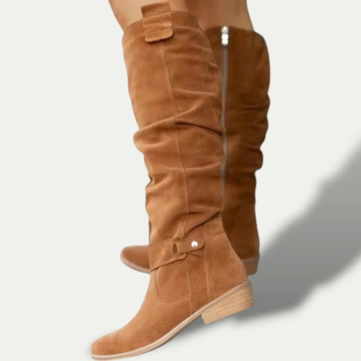 Women's Boots | Slouched Knee-High Shaft, Low Stacked Heel
