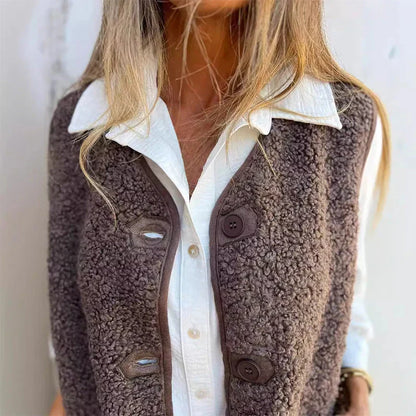 Women's Buttoned Cardigan Vest | Warm & Sleeveless Design
