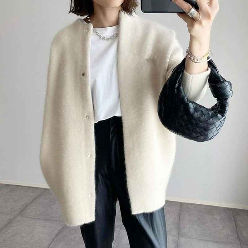 Women's Cardigan | Round Neck, Longline Button Front