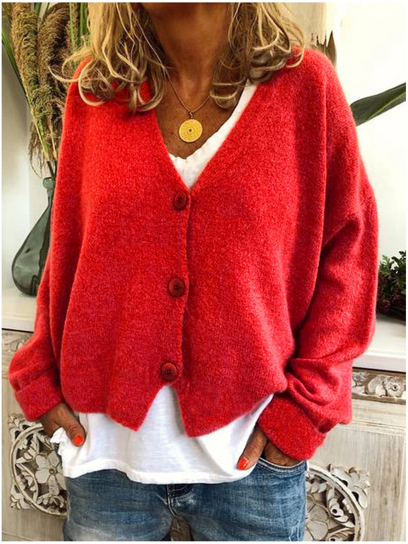 Women's Cardigan | V-Neck, Three-Button Front