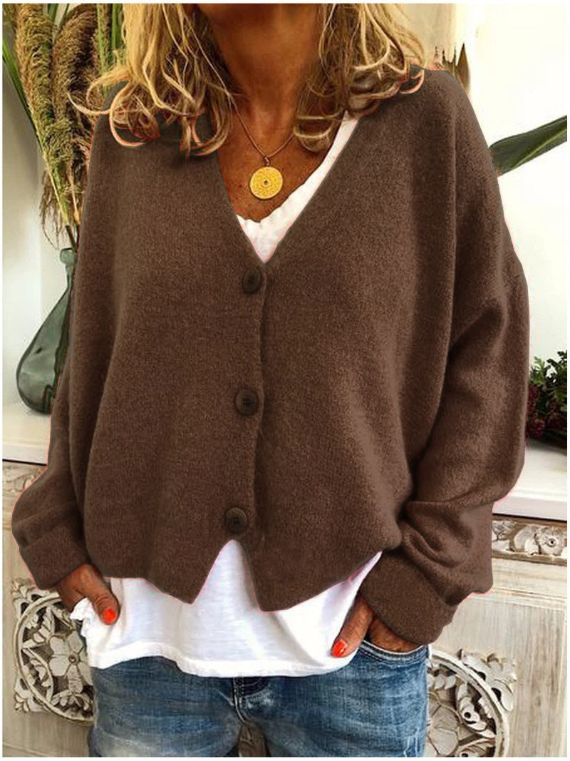 Women's Cardigan | V-Neck, Three-Button Front