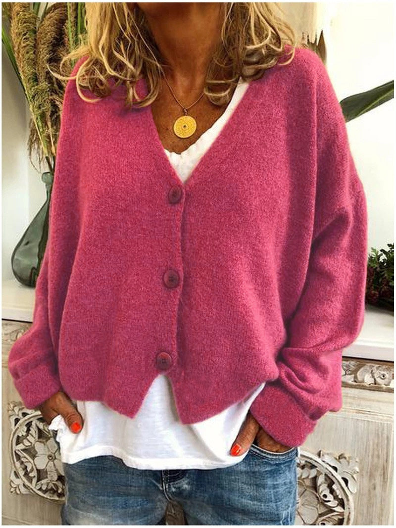 Women's Cardigan | V-Neck, Three-Button Front