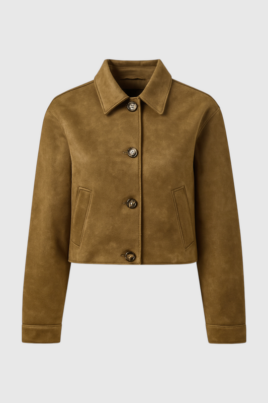 Women's Casual Jacket | French Collar & Long Sleeves