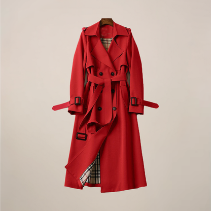 Women's Classic Belted Trench Coat – Stylish Double-Breasted Outerwear