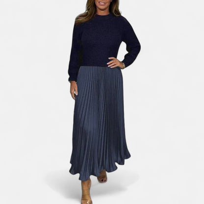 Women's Co Ord Set | Knit Top Pleated Skirt