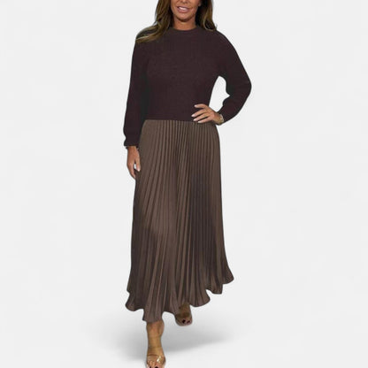 Women's Co Ord Set | Knit Top Pleated Skirt