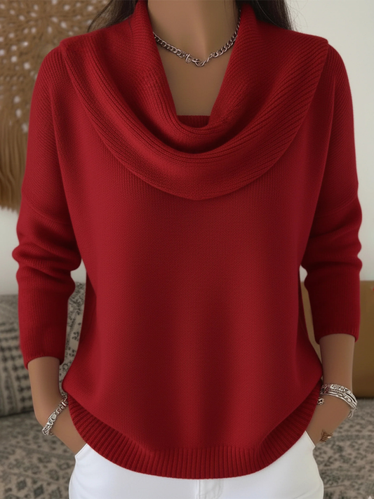 Women's Cowl Neck Knit Jumper | Soft & Warm for Winter