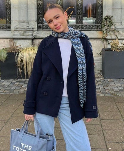 Women's Cropped Trench Coat | Double-Breasted & Structured Shoulders