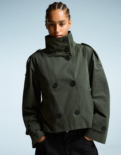 Women's Cropped Trench Coat | Tailored Fit for Autumn