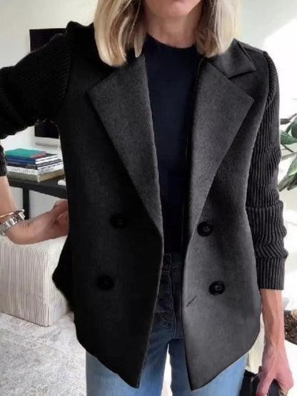 Women's Double Breasted Coat | Shawl Collar & Warm Lining