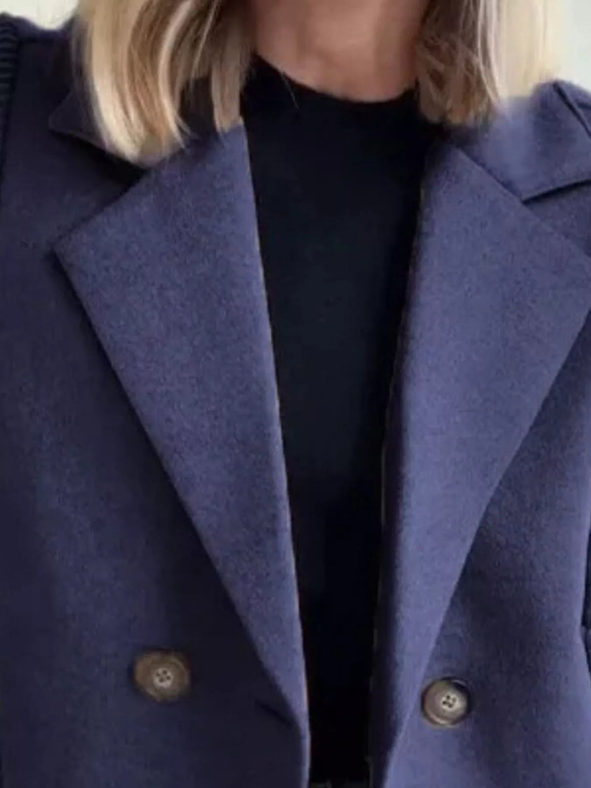 Women's Double Breasted Coat | Shawl Collar & Warm Lining