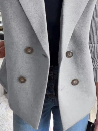 Women's Double Breasted Coat | Shawl Collar & Warm Lining