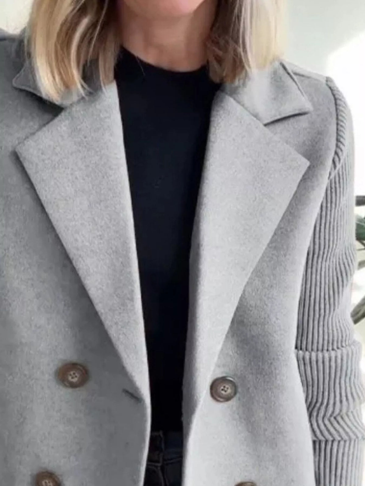Women's Double Breasted Coat | Shawl Collar & Warm Lining