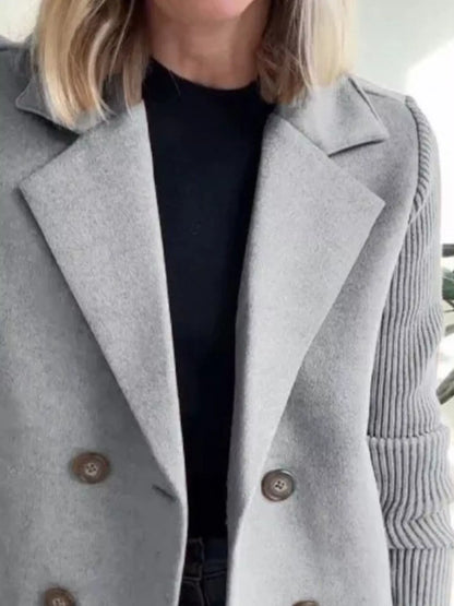 Women's Double Breasted Coat | Shawl Collar & Warm Lining