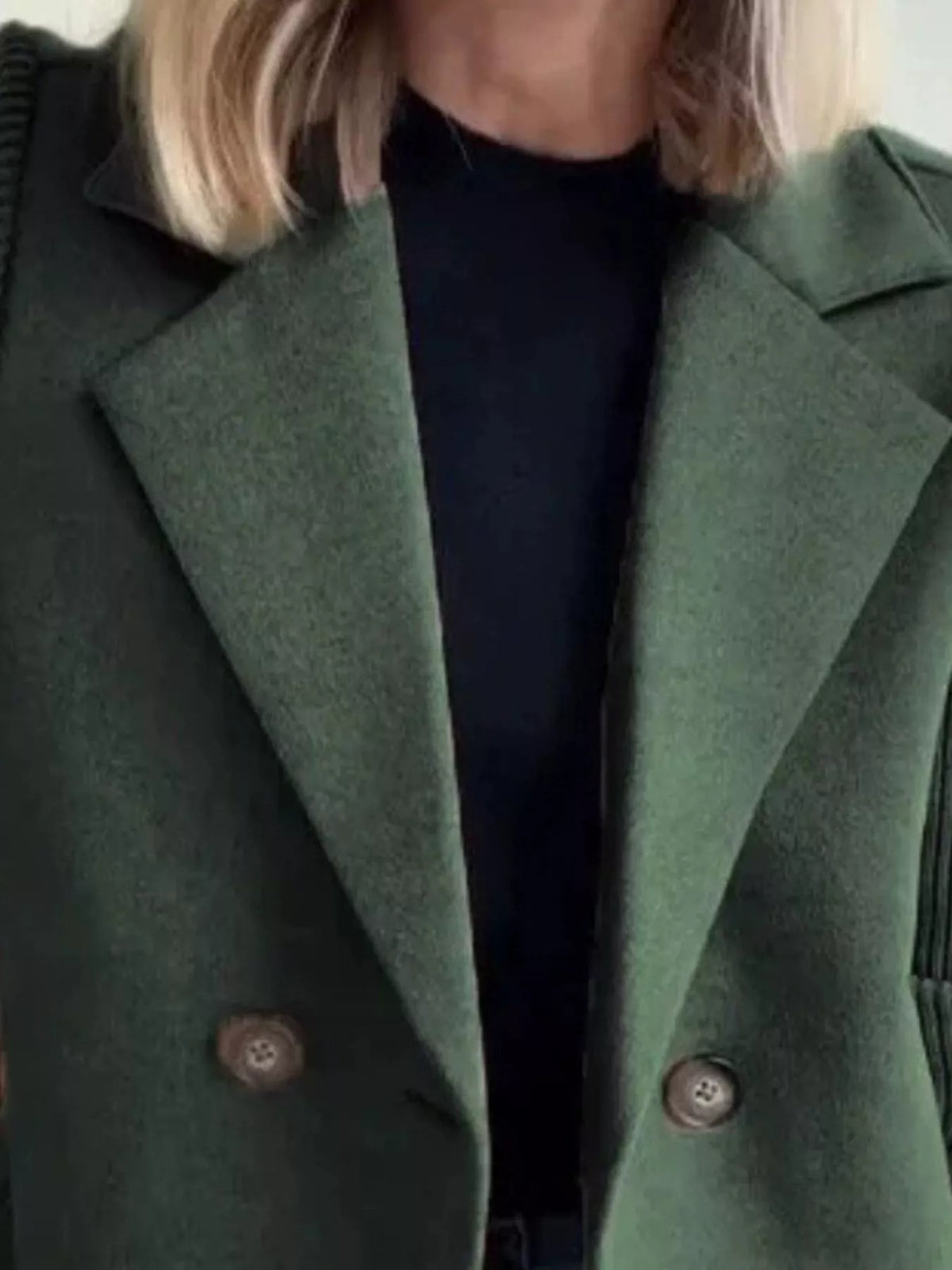 Women's Double Breasted Coat | Shawl Collar & Warm Lining