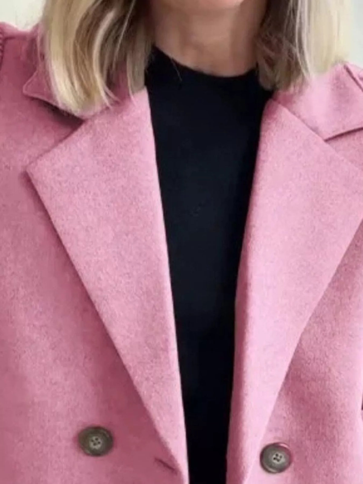 Women's Double Breasted Coat | Shawl Collar & Warm Lining